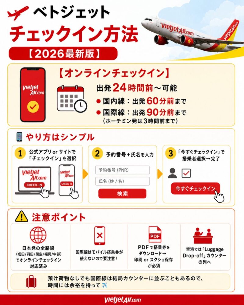 ベトジェットチェクイン方法