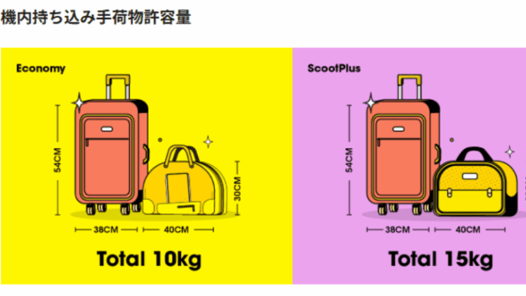 スクート機内持ち込み手荷物をやさしく解説