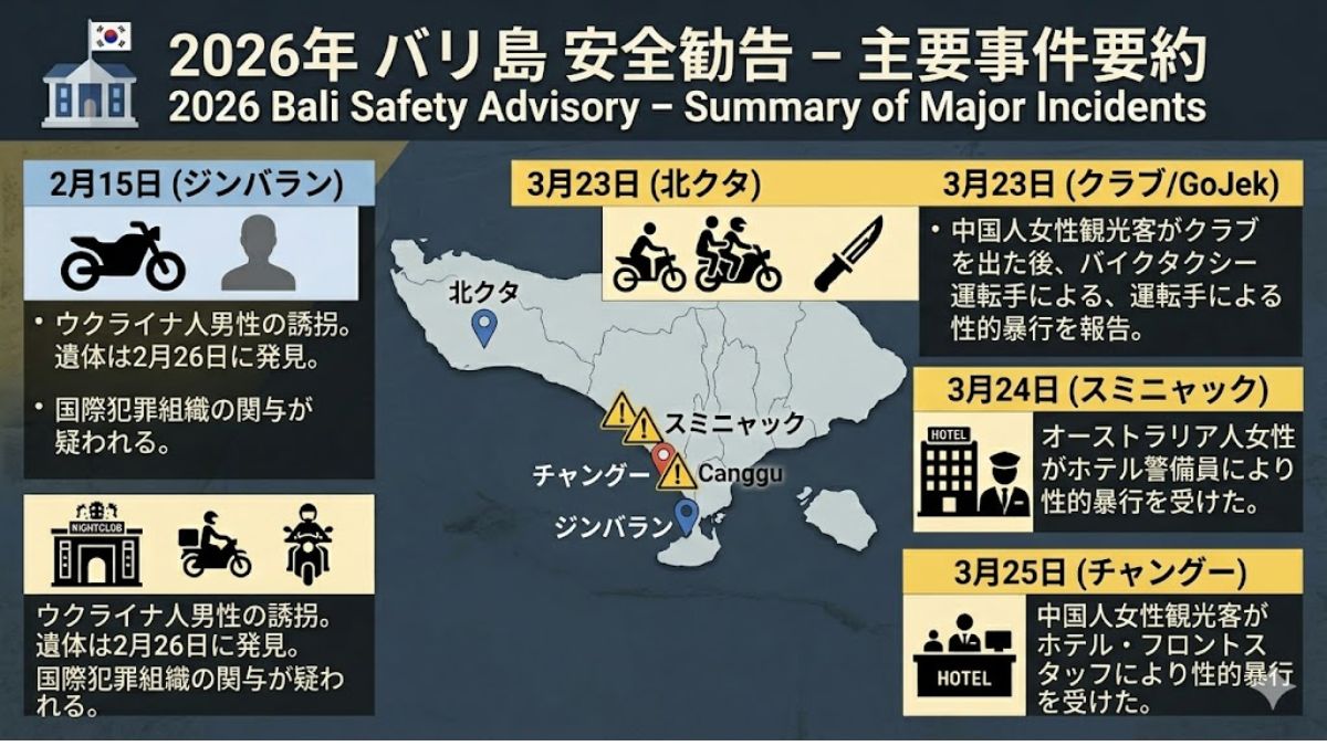 バリ島で発生した犯罪