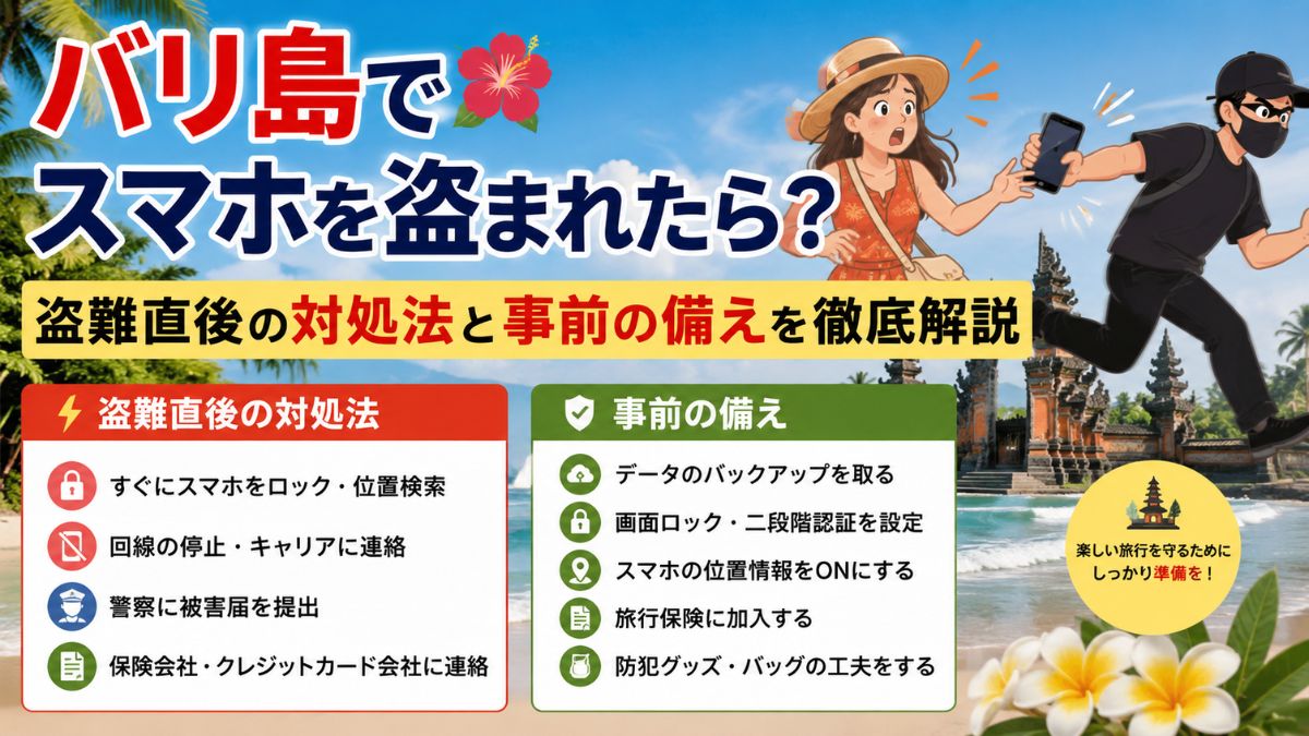 海外旅行中にスマホが盗難にあったときの対処法